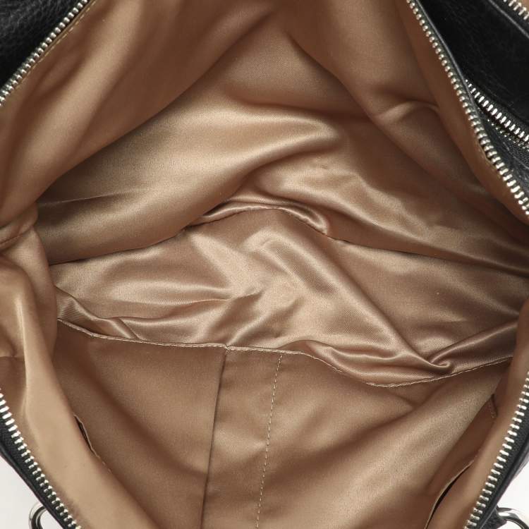 Pre Owned Coach Black Leather Katheryn Triple Zipper Satchel 