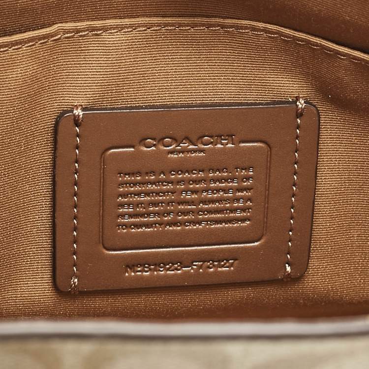 Pre Owned Coach Beige Signature Coated Canvas and Snake Print Leather Sage Carryall Satchel