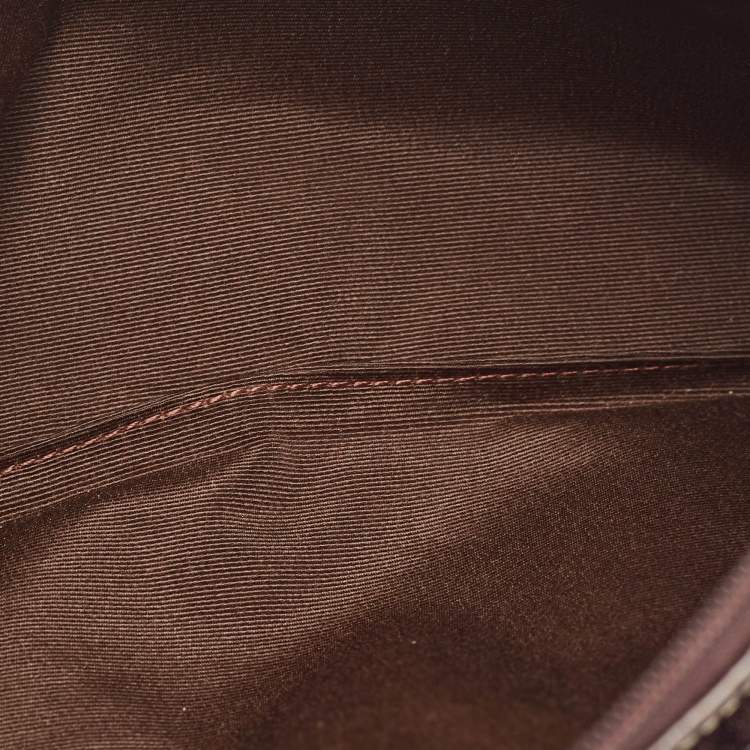 Pre Owned Coach Dark Brown Signature Canvas Double Pocket Waist Bag