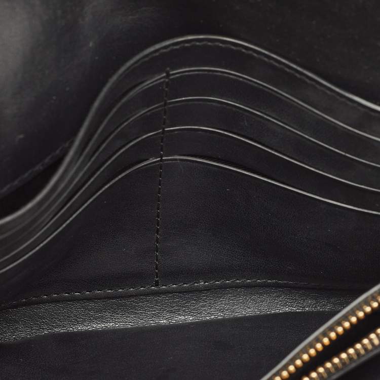 Pre Owned Coach Black Signature Embossed Patent Leather Chain Crossbody Bag