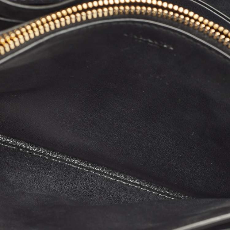 Pre Owned Coach Black Signature Embossed Patent Leather Chain Crossbody Bag