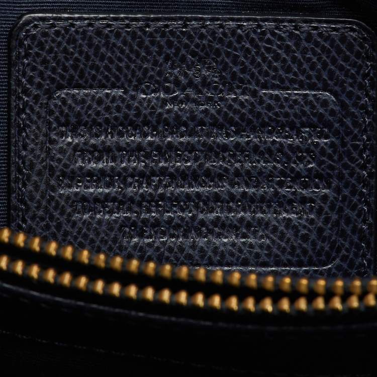 Pre Owned Coach Navy Blue Leather Margot Carryall Satchel