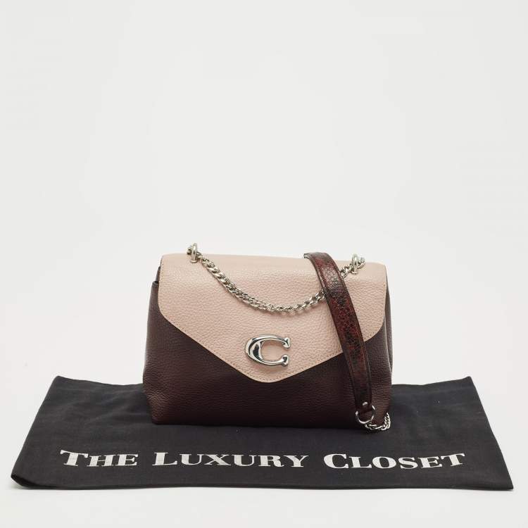 Pre Owned Coach Burgundy/Pink Leather Tammie Shoulder Bag