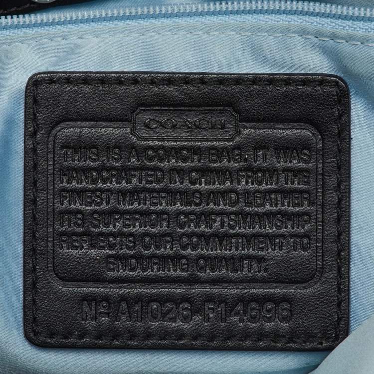 Pre Owned Coach Black/White Signature Canvas and Leather Shoulder Bag