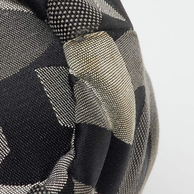 Pre Owned Coach Grey/Black Op Art Canvas and Leather Madison Satchel