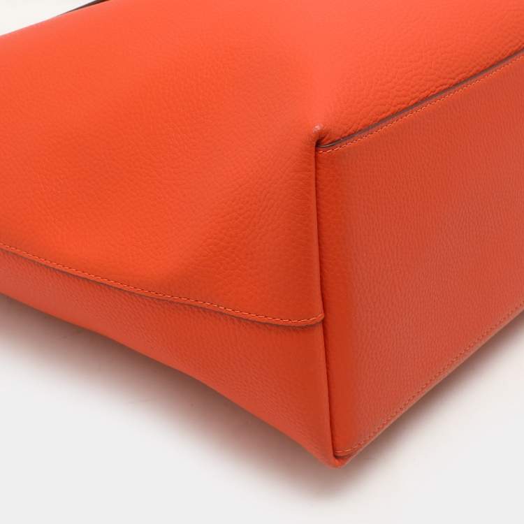 Pre Owned Coach Orange Leather Day Tote