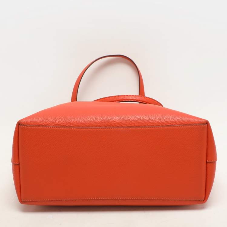 Pre Owned Coach Orange Leather Day Tote