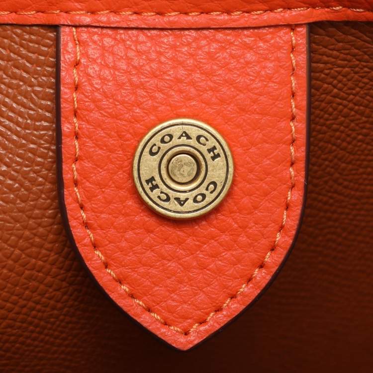 Pre Owned Coach Orange Leather Day Tote
