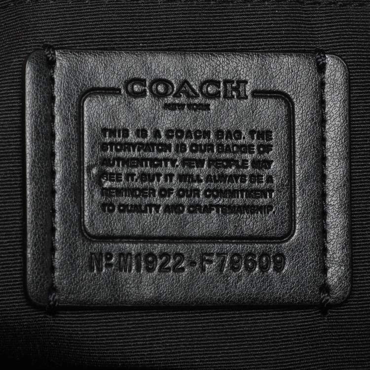 Pre Owned Coach Black/Brown Signature Coated Canvas and Leather Gallery Tote