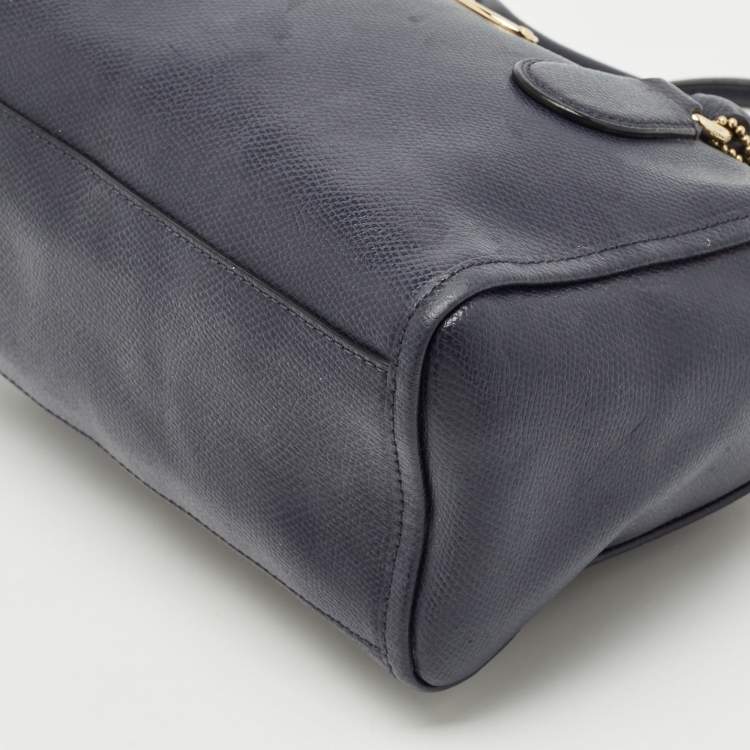 Pre Owned Coach Navy Blue Leather Mini Bennett Satchel