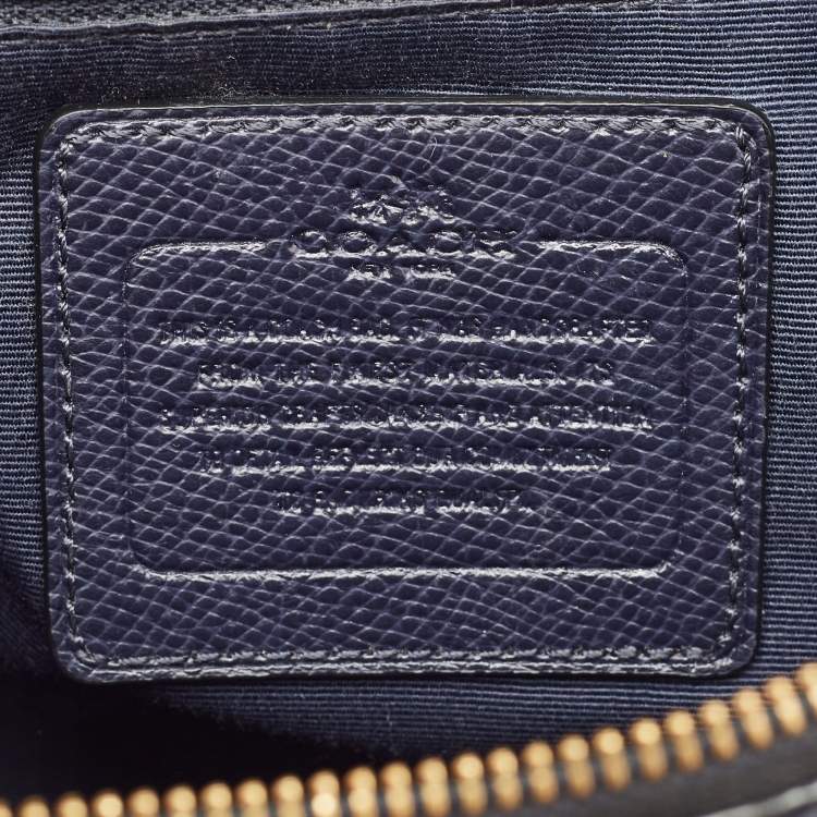 Pre Owned Coach Navy Blue Leather Mini Bennett Satchel