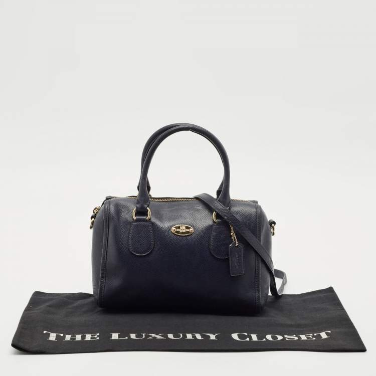 Pre Owned Coach Navy Blue Leather Mini Bennett Satchel