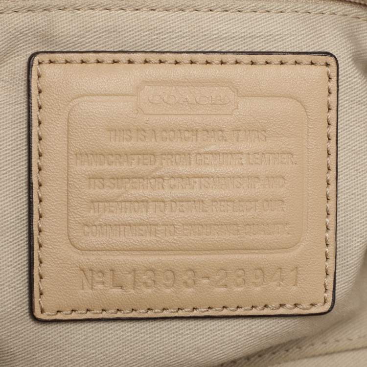 Pre Owned Coach Beige Leather Bleecker Hobo