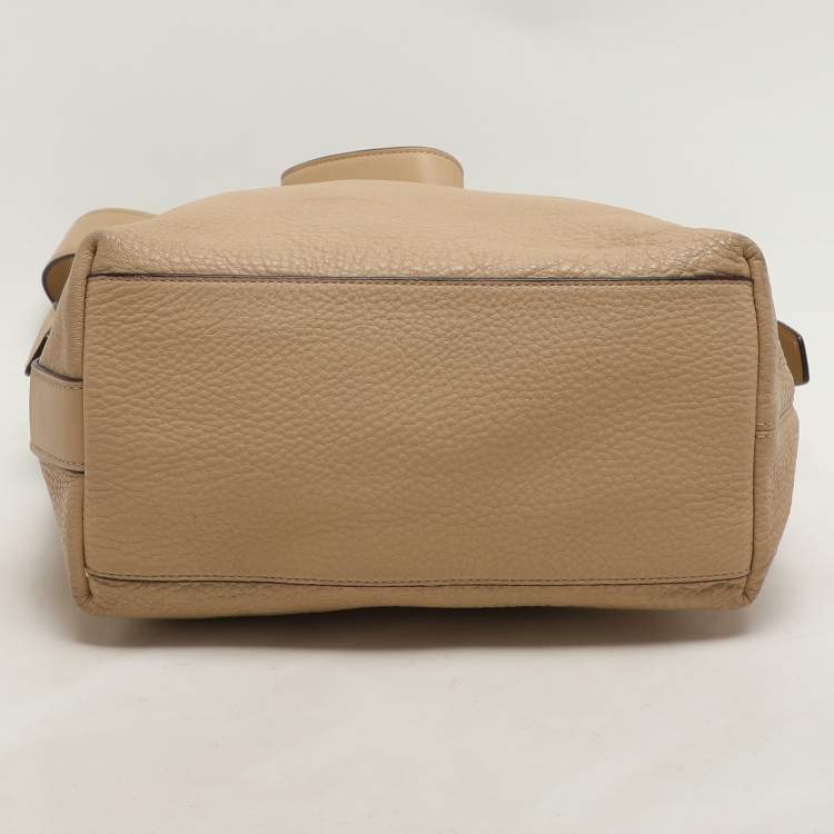 Pre Owned Coach Beige Leather Bleecker Hobo