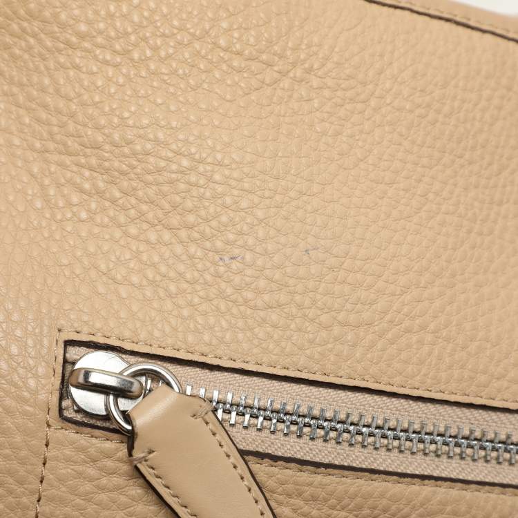Pre Owned Coach Beige Leather Bleecker Hobo
