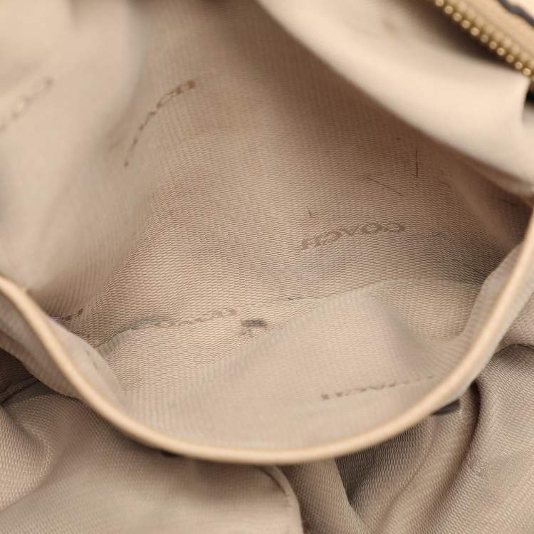 Pre Owned Coach Beige Pebbled Leather Prairie Satchel