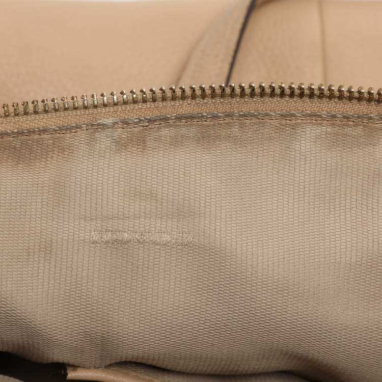 Pre Owned Coach Beige Pebbled Leather Prairie Satchel