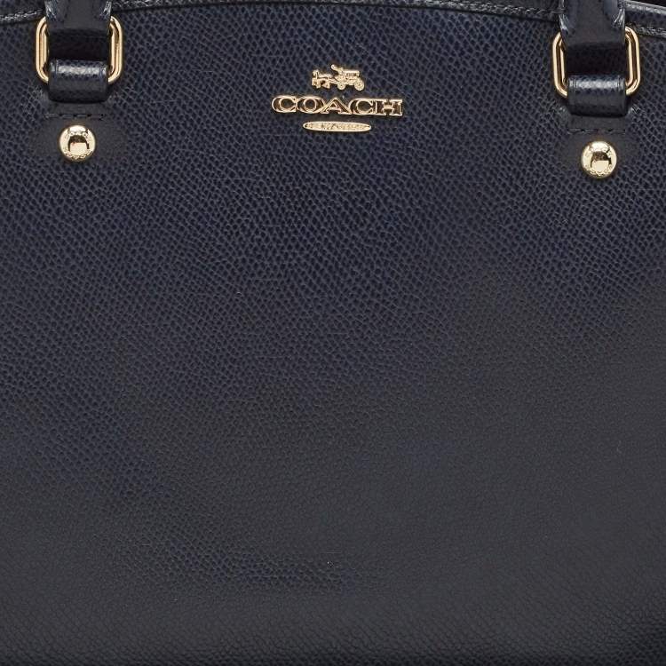Pre Owned Coach Navy Blue Leather Margot Satchel