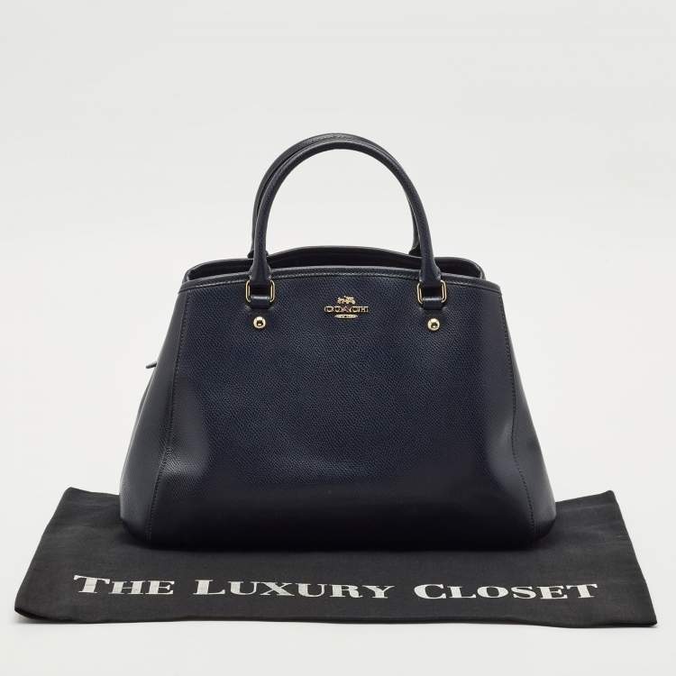 Pre Owned Coach Navy Blue Leather Margot Satchel