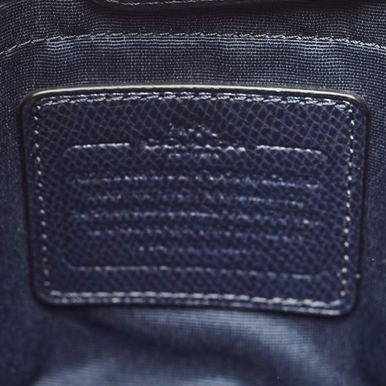 Pre Owned Coach Navy Blue Leather Margot Satchel