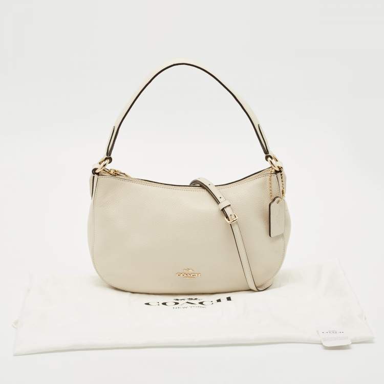 Pre Owned Coach Chalk White Leather Sutton Crossbody Bag