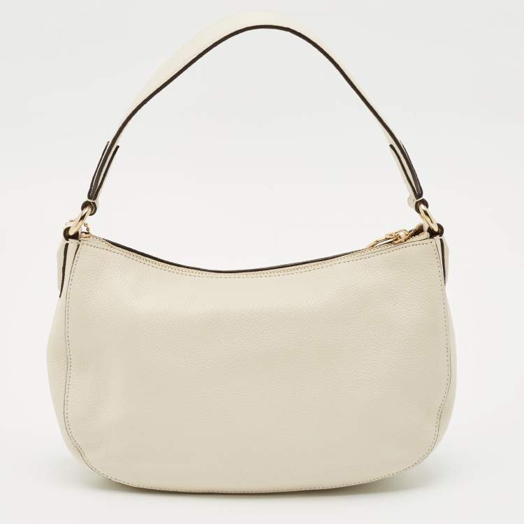 Pre Owned Coach Chalk White Leather Sutton Crossbody Bag