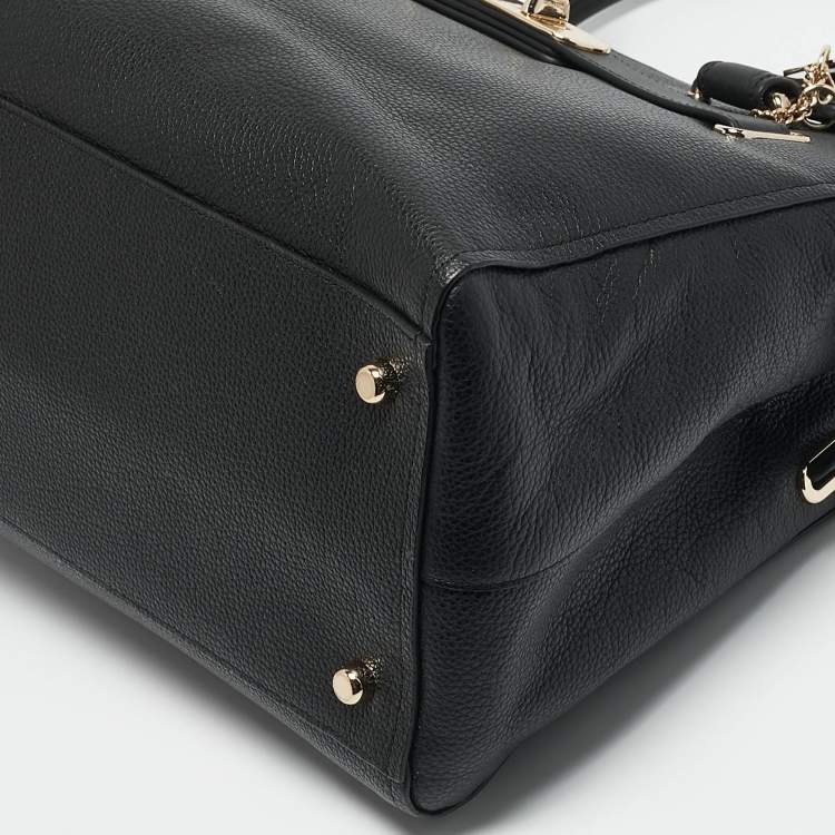Pre Owned Coach Black Leather Swagger 33 Tote