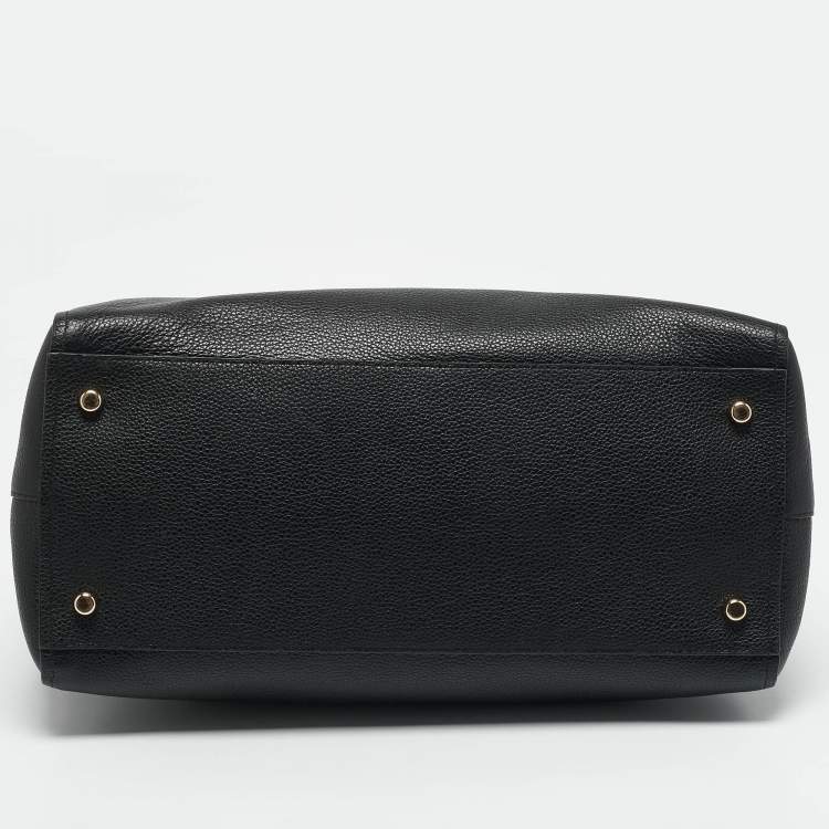 Pre Owned Coach Black Leather Swagger 33 Tote