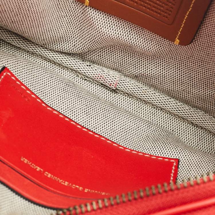 Pre Owned Coach x Disney Mickey Red Leather Double Zip Crossbody Bag