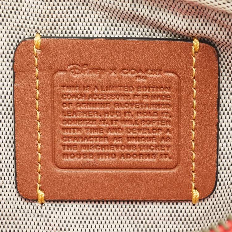 Pre Owned Coach x Disney Mickey Red Leather Double Zip Crossbody Bag