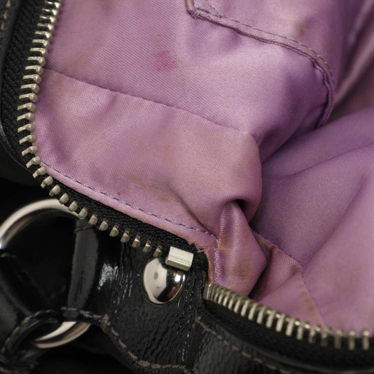 مملوكة مسبقًا Coach Black Signature Canvas and Leather Op Art Madison Hobo
