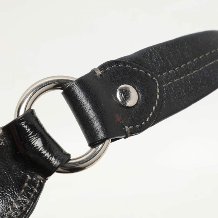 مملوكة مسبقًا Coach Black Signature Canvas and Leather Op Art Madison Hobo
