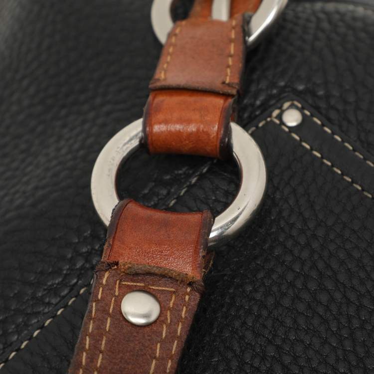 Pre Owned Coach Black Leather Chelsea Turnlock Hobo 