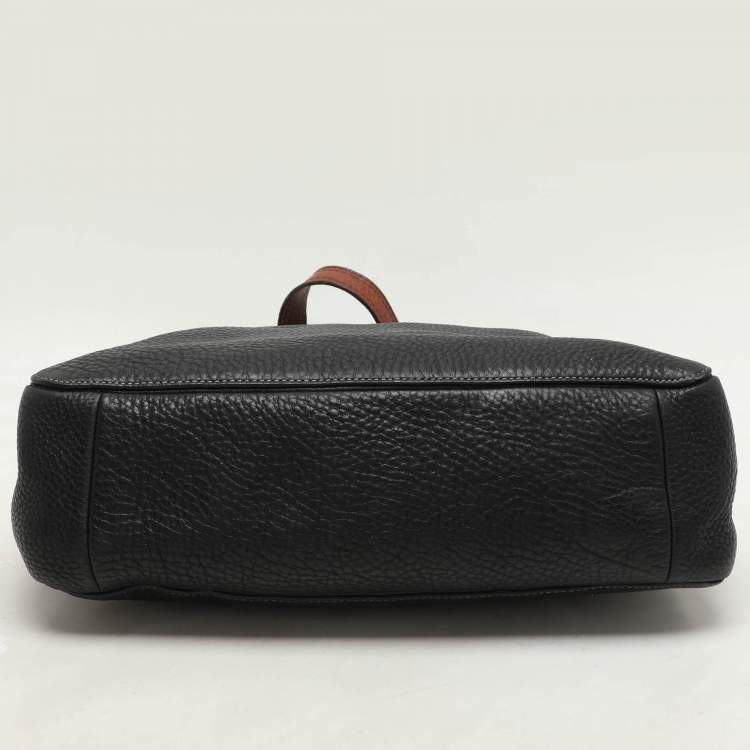 Pre Owned Coach Black Leather Chelsea Turnlock Hobo 