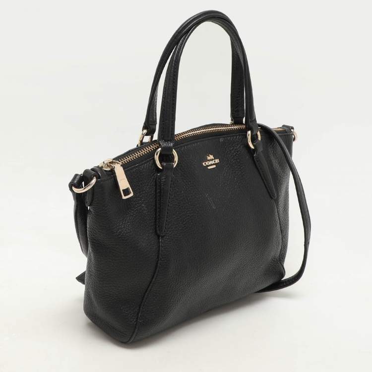 Pre Owned Coach Black Leather Mini Kelsey Satchel