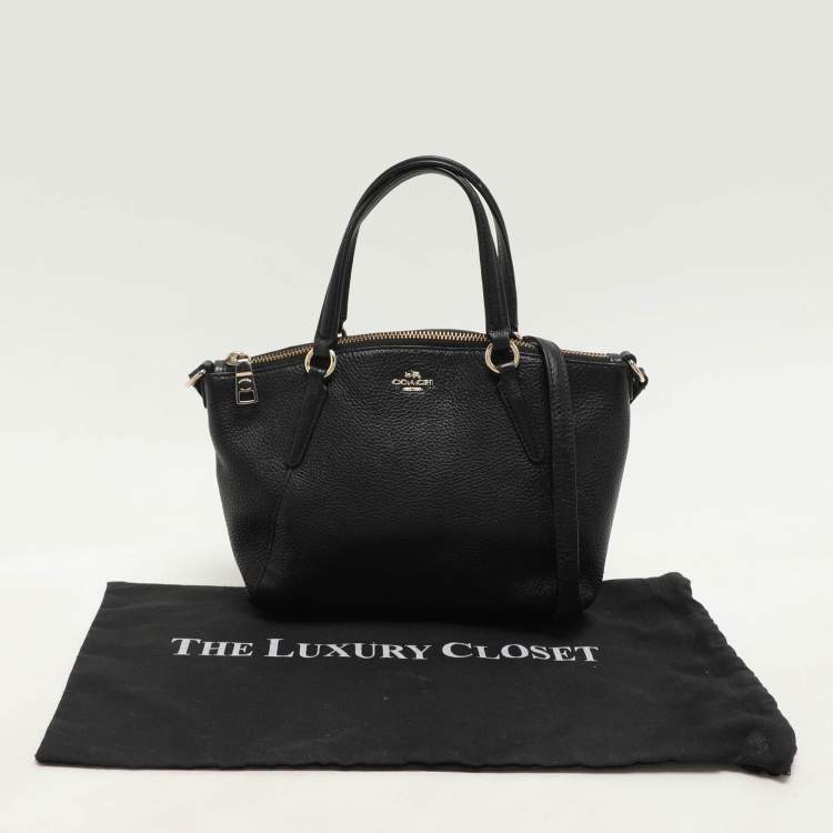 Pre Owned Coach Black Leather Mini Kelsey Satchel