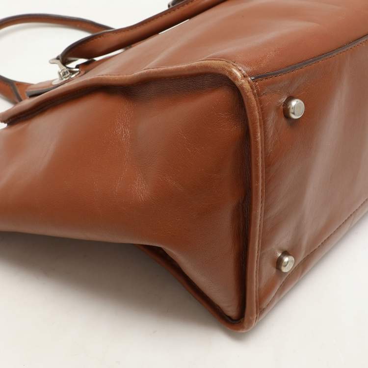 Pre Owned Coach Brown Leather Crosby Carryall Satchel