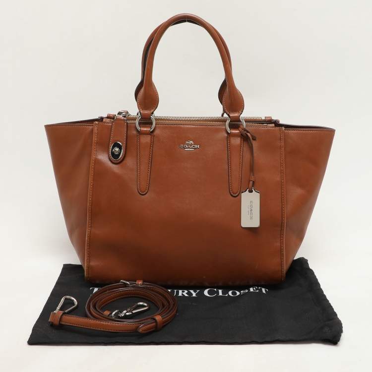 Pre Owned Coach Brown Leather Crosby Carryall Satchel