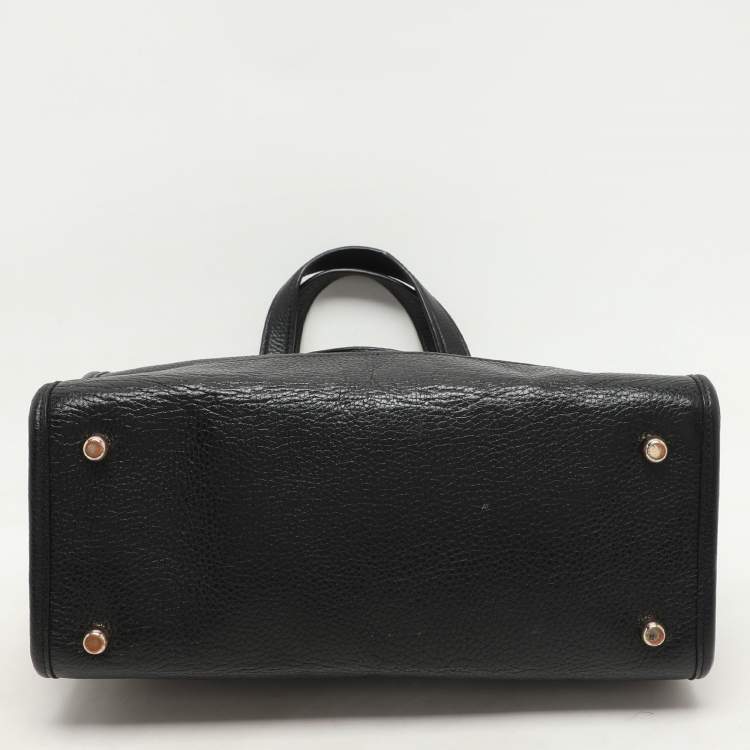 Pre Owned Coach Black Leather Dempsey Carryall Tote 