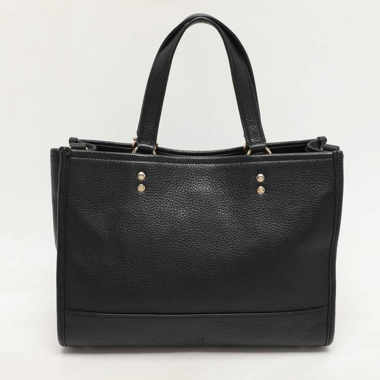 Pre Owned Coach Black Leather Dempsey Carryall Tote 