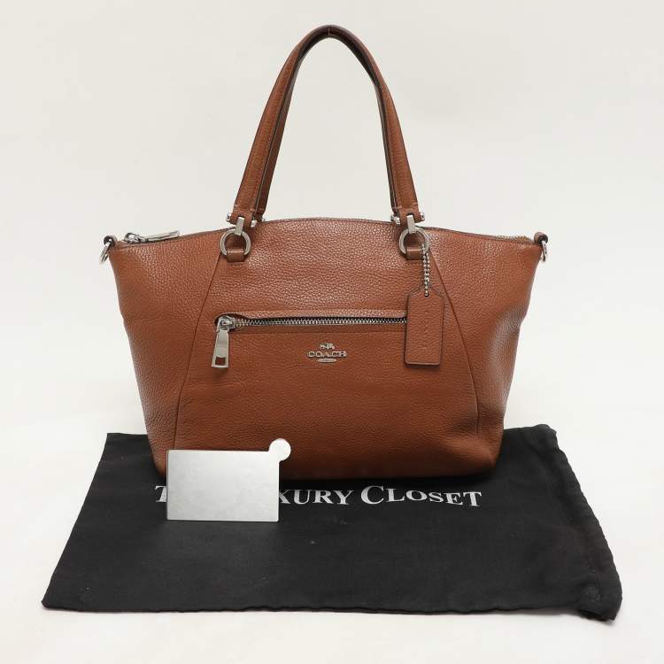 Pre Owned Coach Brown Pebbled Leather Prairie Satchel