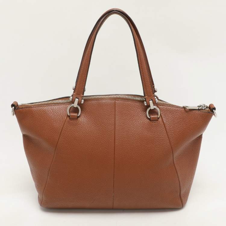 Pre Owned Coach Brown Pebbled Leather Prairie Satchel