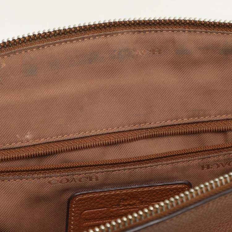 Pre Owned Coach Brown Pebbled Leather Prairie Satchel