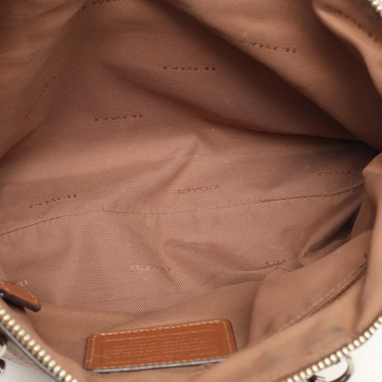 Pre Owned Coach Brown Pebbled Leather Prairie Satchel