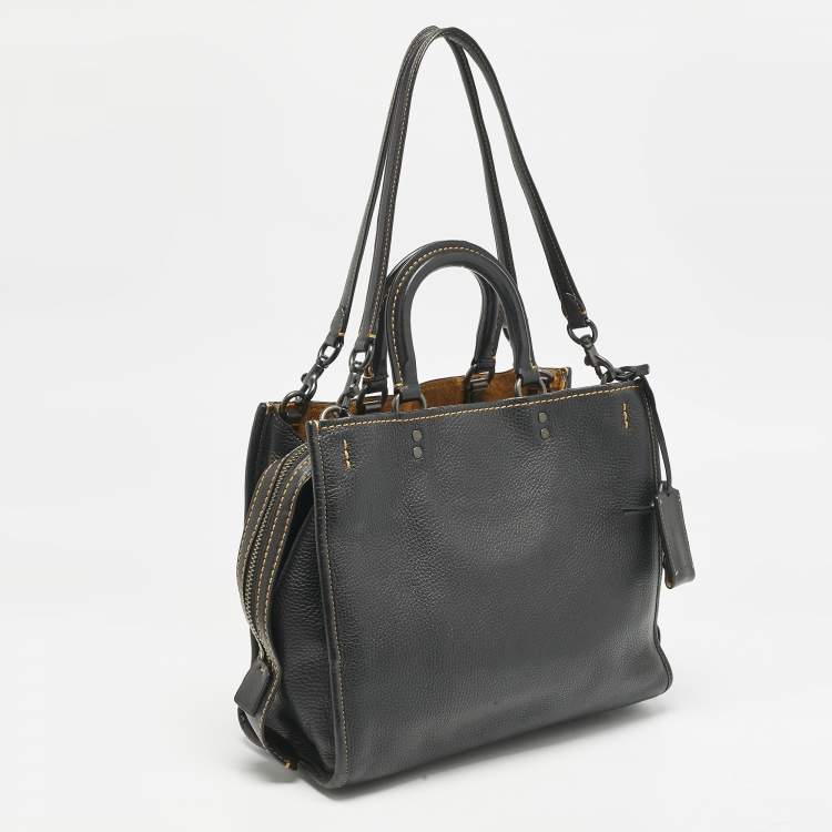 Pre Owned Coach Black Leather Rogue 31 Tote