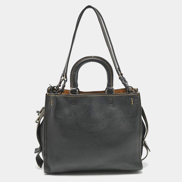 Pre Owned Coach Black Leather Rogue 31 Tote
