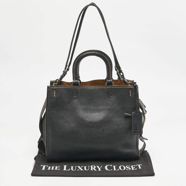Pre Owned Coach Black Leather Rogue 31 Tote