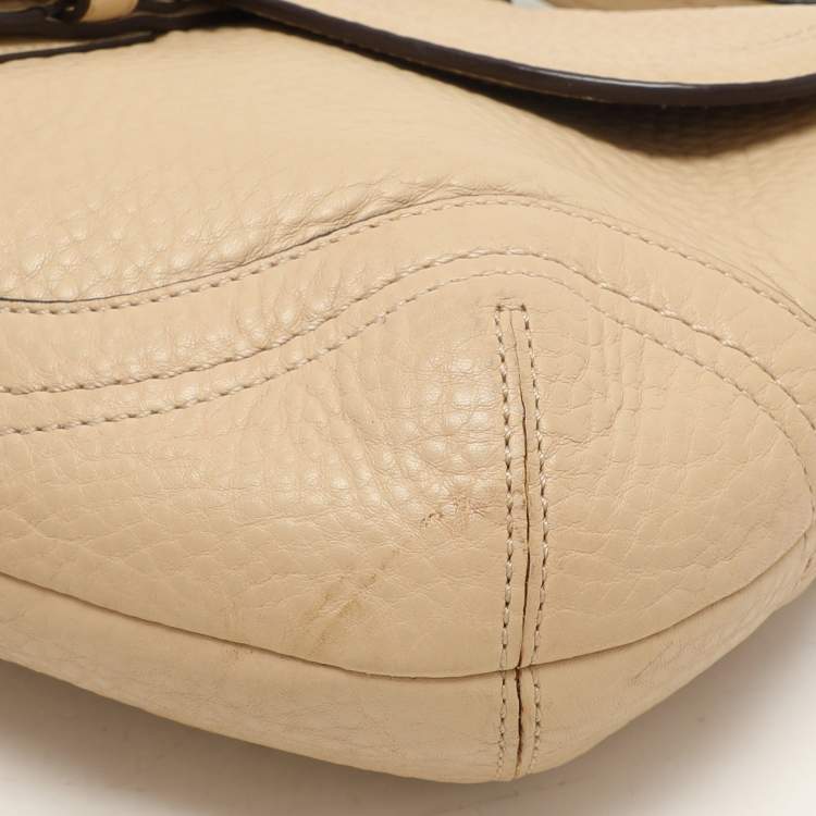 Pre Owned Coach Light Beige Leather C Soho Shoulder Bag