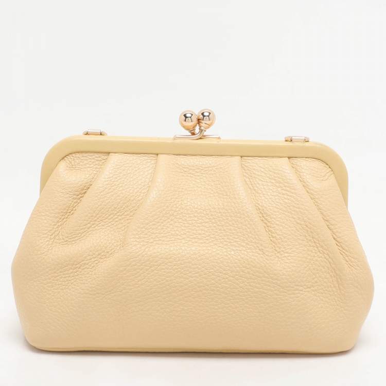 Pre Owned Coach Yellow Leather Nora Kisslock Crossbody Bag