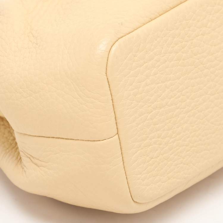Pre Owned Coach Yellow Leather Nora Kisslock Crossbody Bag